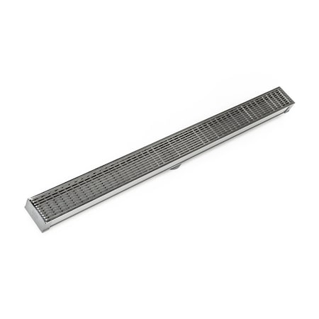 Infinity Drain 36"S-PVC Series Complete Kit W/ 2.5" Wedge Wire Grate -Satin Stainless S_AG_6536_SS